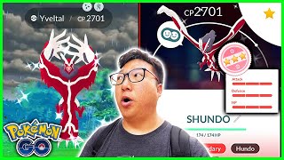 SHUNDO YVELTAL Caught on Raid Hour  Pokemon GO [upl. by Anirbus693]