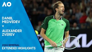 Daniil Medvedev v Alexander Zverev Extended Highlights  Australian Open 2024 Semifinal [upl. by Kimitri]