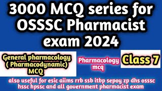 osssc pharmacist exam 2024pharmacologytopicwisemcqmcq 411 to 450esicaiimsrrbzphsschpsscssb [upl. by Leisha307]