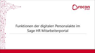 Sage HR Suite Funktionen der digitalen Personalakte [upl. by Ladin]