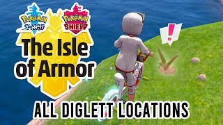 All 151 Diglett Locations in Pokemon Sword and Shield Isle of Armor DLC 12 [upl. by Enyrhtac]