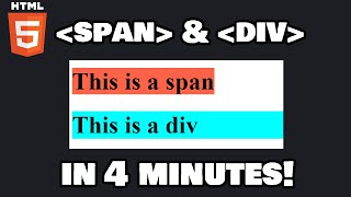 Learn HTML span amp div in 4 minutes 🏁 [upl. by Connelley]