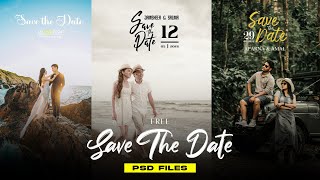 Free SAVE THE DATE PSD  Save the date Template For Photoshop  Abhijith Prakakshan [upl. by Pero]