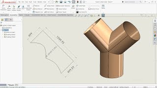 Solidworks Tutorial Y joint in Sheet metal [upl. by Haldis]