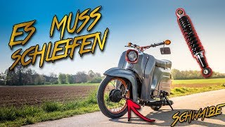 DDR Moped tiefer legen  Simson Schwalbe Flyoff Garage [upl. by Roderick]