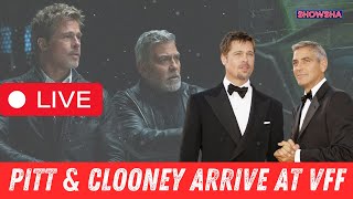 Brad Pitt amp George Clooney Promote Wolfs At The Venice Film Festival  WATCH  LIVE  N18G [upl. by Gnous]