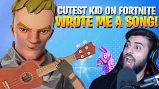 Cutest Kid On Fortnite Wrote Me A Song  Part 3 Fortnite Battle Royale [upl. by Frager]