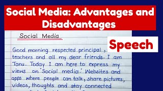 Social media advantages and disadvantagesSocial media speech in englishsocialmedia speechasl [upl. by Arema807]