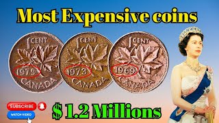 Are These Canadian Pennies Worth Anything 1969 1973 1979 1 Cent Coins [upl. by Llerryt]