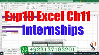 Exp19ExcelCh11ML1Internships  Exp19 Excel Ch11 ML1 Internships  Exp22 Excel PearsonSolution [upl. by Liw913]