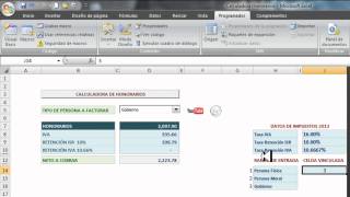 Calculadora Honorarios Calculo de Honorarios en Excel Cuadro combinado [upl. by Ravahs464]
