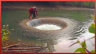 Man Makes Mindblowing Fishing Traps amp Amazing Fishing Techniques  by rampewild [upl. by Adraynek]