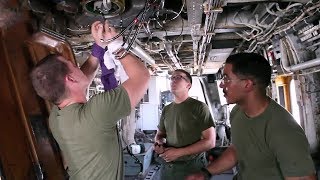 Marine Corps Avionic Technicians Working On CH53E Super Stallion Helicopter [upl. by Buddy655]