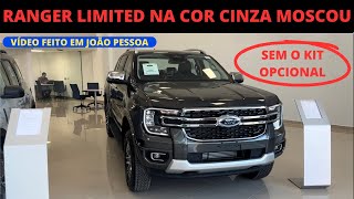 NOVA FORD RANGER LIMITED CINZA MOSCOU 2024 SEM O KIT OPCIONAL [upl. by Nnayr]