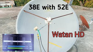 yahsat 52e with paksat 38e on 4 feet  Watan HD New Frequency 2024  how to set watan HD with paksat [upl. by Peper]