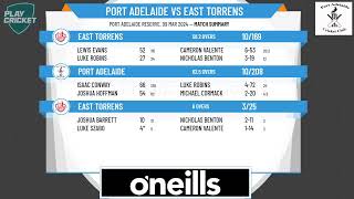 SACA Premier Cricket  West End Mens 1st Grade Div One  Rd10  Port Adelaide v East Torrens  Day 2 [upl. by Siana]