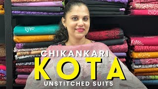 Kota Chikankari With Lining Unstitched Suits  990 [upl. by Bernadene]