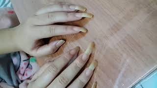 Gaffty tapping and scratching using her very long natural nails video 1 [upl. by Sira]