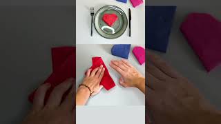 💘 Fold a Napkin into a Heart in 30 Seconds ❤️ [upl. by Annelak]