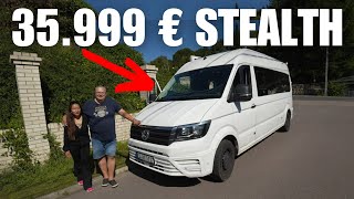 ECHTES 35999 € STEALTH WOHNMOBIL🔥DACHDECKERMEISTER 54 baut 7m CrafterSTARLINKBADEWANNE4 BETTEN [upl. by Brackett]