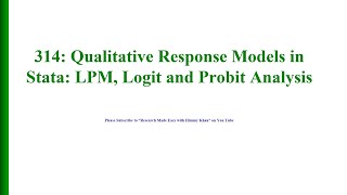 314 Qualitative Response Models LPM Logit and Probit Analysis [upl. by Everett452]