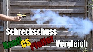 Experiment Schreckschuss 9mm PAK Vergleichstest inkl CS [upl. by Rudolf]