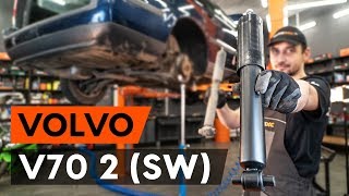 How to change rear shock absorber on VOLVO V70 2 SW TUTORIAL AUTODOC [upl. by Aerdua]