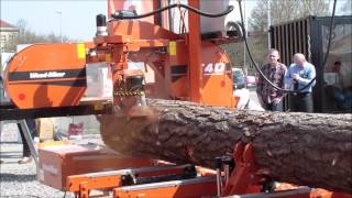 Trak WoodMizer LT40  Targi Budowlane LUBDOM Lublin 1012042015 [upl. by Imit]