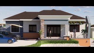 Walk through video of a 4 Bedroomed house design on a sloping terrain on a plot of land 100x100 feet [upl. by Ydnat]