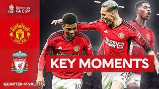 Manchester United v Liverpool  Key Moments  Quarterfinal  Emirates FA Cup 202324 [upl. by Yragerg]