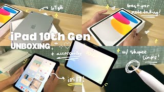 📦 unboxing iPad 10th Gen 64gb iOS 17 beta  accessories °𐐪♡𐑂° [upl. by Reuven232]