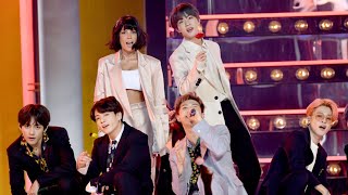 BTS amp Halsey  Boy with Luv Live on Billboard Music Awards 4K [upl. by Ginder]