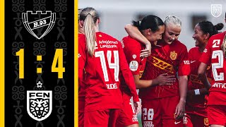 Gjensidige Kvindeliga Highlights B93 1  4 FC Nordsjælland [upl. by Emmerich]