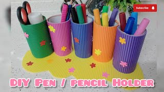 DIY Pen  Pencil Holder  How to Make Pen  Pencil Stand  Pen  Pencil Container  MuntahaImaginativeCraft [upl. by Dlonra]