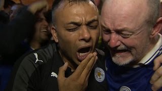 Leicester City fans cheer and sob after Premier League win [upl. by Ayotahc346]