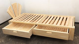 Cama de Madera de Una Plaza muy Bonita  Muy Fácil de hacer [upl. by Rolan]