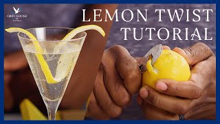 How to Make a Lemon Twist Cocktail Garnish  Grey Goose Vodka [upl. by Ittam]