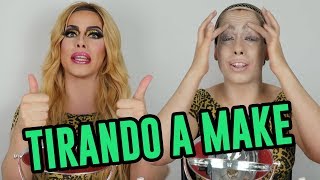 TUTORIAL como tirar maquiagem drag queen pesada [upl. by Naoj337]