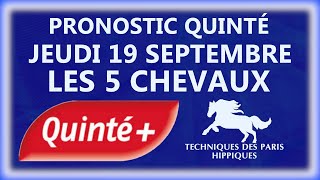 PRONOSTIC QUINTÉ DU JEUDI 19 SEPTEMBRE 2024  ATTELE  R1C1  PARISVINCENNES [upl. by Falk]