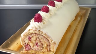 Recette bûche au chocolat blanc framboise [upl. by Bruning]