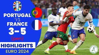 Portugal vs France  35 penalty Highlights  Euro 2024 Quarterfinal [upl. by Ajani]