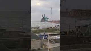 Storm Eunice At The Port Of Antwerp February 18 2022 [upl. by Kiyoshi]