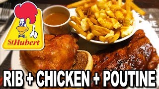 St Hubert 🍗 Rotisserie Chicken 🍗 and Ribs amp Poutine in Montreal [upl. by Deckert]