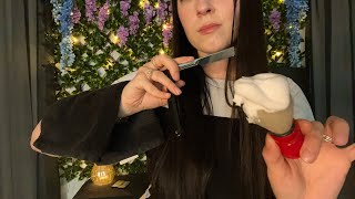 ASMR Executive Shave shaving hair combing cape electric clippers brushing amp rummaging sounds [upl. by Nosimaj243]