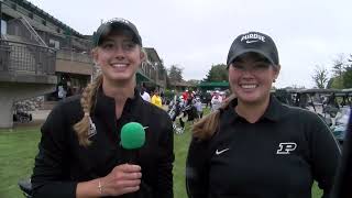 Purdue Women Golfers talk about the Mary Fossum Invite at MSU [upl. by Ahtelahs781]