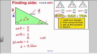 Trigonometry SOHCAHTOA GCSE Higher Maths [upl. by Ekoorb]