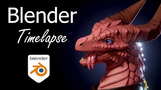 Ruby Dragon  Blender sculpting timelapse [upl. by Brocky]