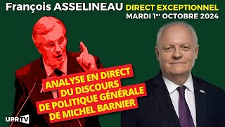 François Asselineau analyse en direct le discours de politique générale de Michel Barnier [upl. by Latsyc221]