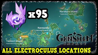 All 95 Electroculus Locations in Genshin Impact Inazuma 20 Update [upl. by Atnoed]