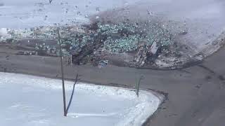 Aerial view of Saskatchewan bus crash that left 15 dead [upl. by Nancee582]